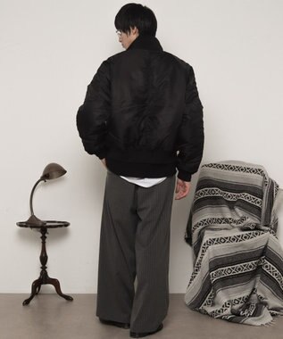 WEGO ナイロンスタンドブルゾン ブラック