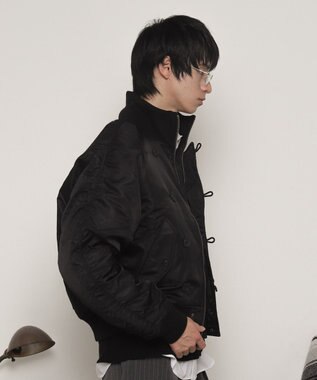 WEGO ナイロンスタンドブルゾン ブラック