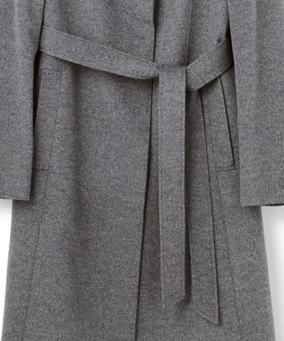 23区 L ウールカシミヤビーバー スタンドカラー  コート グレー系