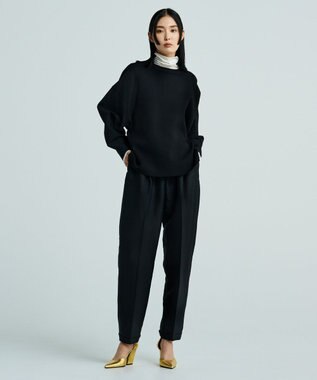 uncrave 【洗える】スムースニット スウェット風プルオーバー（uncrave WHITE） ブラック