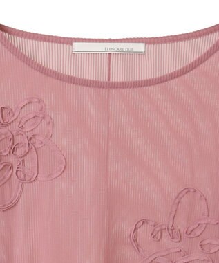 Green Parks ・ＥＬＥＮＣＡＲＥ　ＤＵＥ　コード刺繍シアーロンＴ Pink