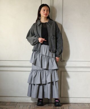 Green Parks ・ＥＬＥＮＣＡＲＥ　ＤＵＥ　コード刺繍シアーロンＴ Black