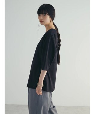 Green Parks armonia. ペプラム切替トップス Black