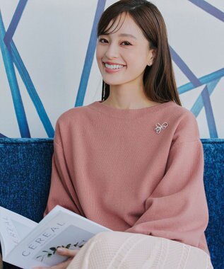 Tiaclasse 【安田美沙子さん着用・新色追加・洗える】ボリュームパフスリーブニット ピンク