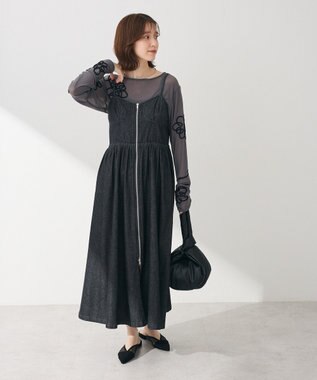 Green Parks ・ＥＬＥＮＣＡＲＥ　ＤＵＥ　コード刺繍シアーロンＴ Charcoal Gray