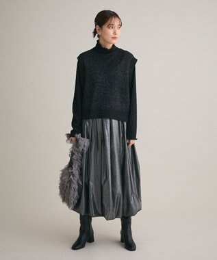 Green Parks ・Ｐｅｔｉｔ　Ｆｌｅｕｒ　ジャカードハイネックロンＴＥ Black