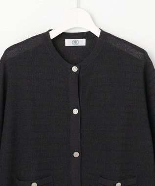 J.PRESS LADIES Paper Blend Summer ニット ジャケット ネイビー系