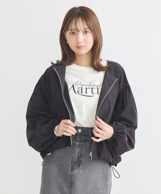 earth music&ecology ノーカラーボリュームブルゾン Black