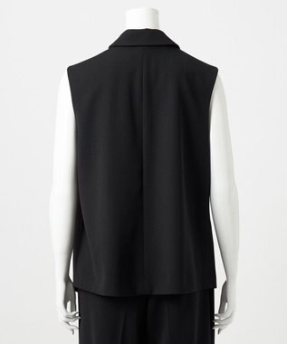 23区 【エステータ】ウールギャバジン アシンメトリーデザイン ジレ ブラック系