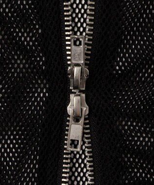 WEGO ダブルジップメッシュパーカー ブラック