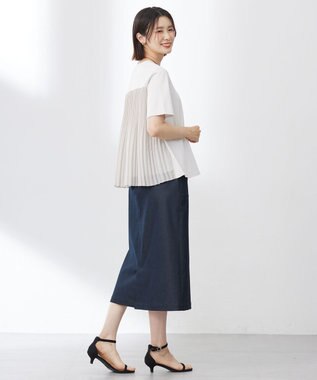 J.PRESS LADIES S 【洗える】コットンスムース バック プリーツ カットソー グレージュ系