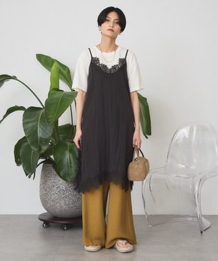 AMERICAN HOLIC ランジェリーレースキャミワンピース Black