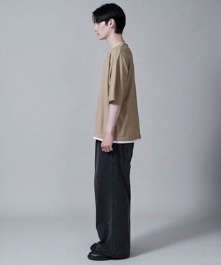 WEGO フェイクレイヤードキーネックT（S） ベージュ