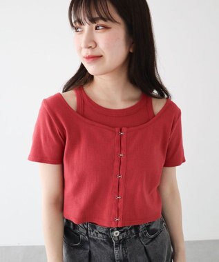 Green Parks ・swing by SET2点カーディガン&タンク Red