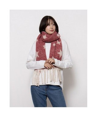 UNBILLION カシュネ cache nez / リサイクルポリ星柄ジャカードストール レッド