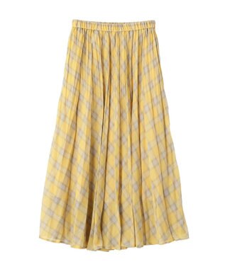 AMERICAN HOLIC 【選べる丈】チェックシアープリーツスカート Yellow