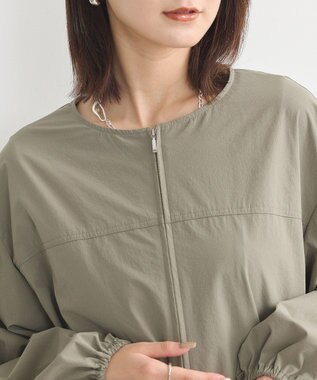 earth music&ecology ノーカラーボリュームブルゾン Khaki