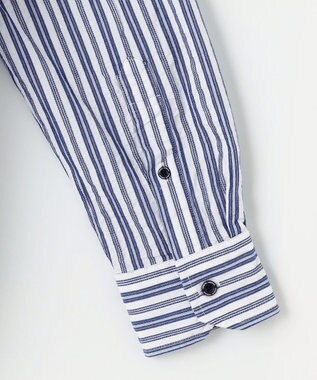 JOSEPH ABBOUD 【オーガニックコットン】オーガニックコードストライプ シャツ サックスブルー系1