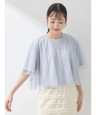 earth music&ecology チュールドッキングＴＥＥ Grayish Blue
