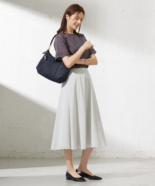 J.PRESS LADIES L 【接触冷感】コットンスムース 刺繍スリーブ カットソー スレート系