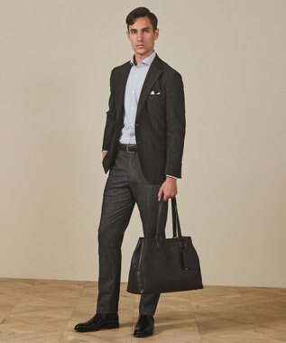 GOTAIRIKU 【シワになりにくい/ストレッチ/洗える】ウールライク シャツ_カッタウェイカラー スカイブルー系