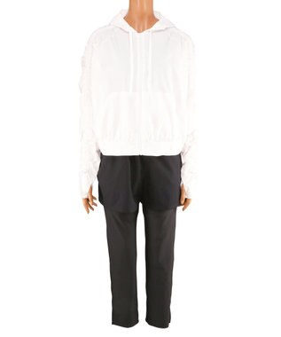 San-ai Resort（三愛水着楽園） WEB限定商品ショートラッシュパーカー付きリブタンキニ水着+レギンス付き5点セット【Beach Queen（ビーチクイーン）】 ピンクベージュ