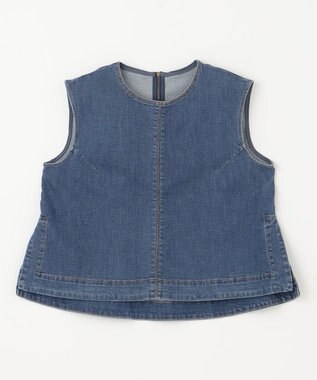 UNFILO L UNFILO DENIM LIGHT ノースリーブブラウス ブルー