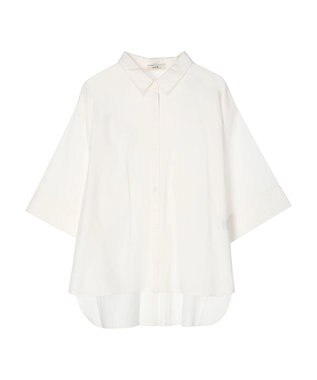 earth music&ecology ワイドスリーブ半袖シャツ Ivory