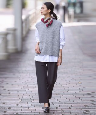 J.PRESS LADIES L 【洗える】ジャージー パンツ グレー系