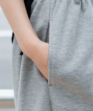 WEGO 【ウエストゴム/SMサイズ展開】ライトスウェットカーブパンツ 杢グレー