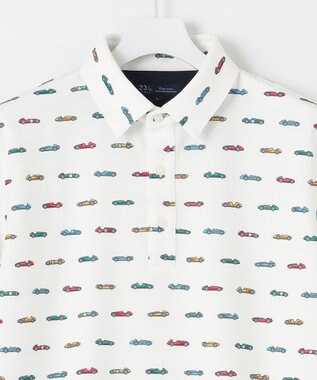 23区GOLF 【MEN】レーシングカープリント 半袖ポロシャツ ホワイト系5