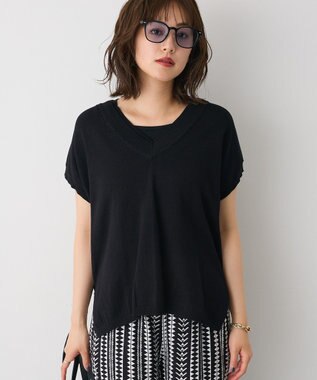 CRAFT STANDARD BOUTIQUE バックギャザーＶネックニットベスト