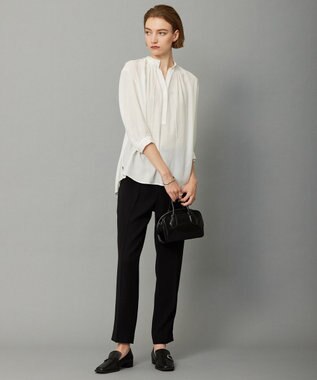 ICB 【接触冷感・速乾・洗える】 ドレープシフォン ブラウス オフホワイト系