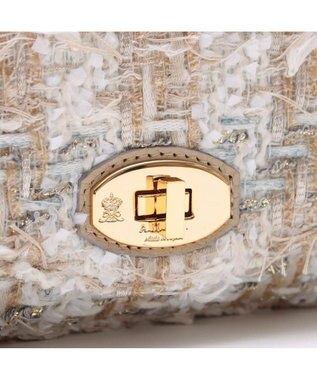 A.D.M.J. ファンシーツイードクラッチショルダー BEIGE/DAUPHIN