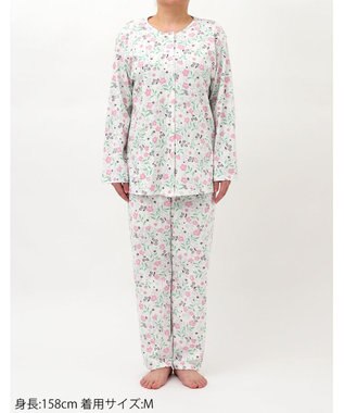 Wing 【数量限定　特別価格】 パジャマ 長袖 長ズボン 綿100％ スムース素材 レディース EP7993 ウイング／ワコール ピンク