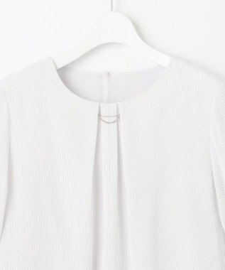 J.PRESS LADIES L シアーストライプ カットソー ライトグレー系1