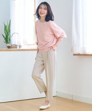 ANY 【ウエストゴム】コンフォート美脚パンツ サンドベージュ