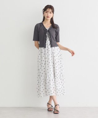 earth music&ecology 花柄シアーポップコーンキャミワンピース Off White