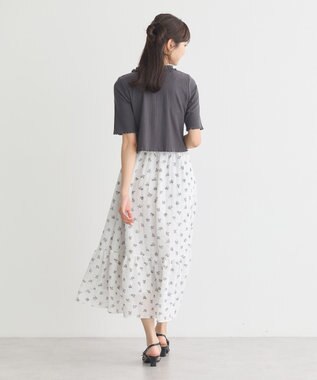 earth music&ecology 花柄シアーポップコーンキャミワンピース Off White