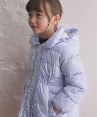 ANY KIDS 【洗濯機OK】中綿 Aライン コート サックスブルー