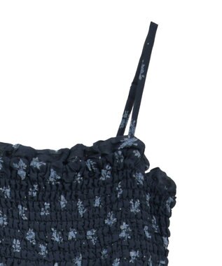 earth music&ecology 花柄シアーポップコーンキャミワンピース Navy