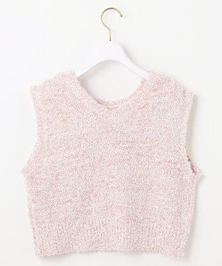 ANY SIS L 【前後着用可】リボンヤーン ベスト ピンク