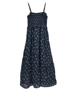 earth music&ecology 花柄シアーポップコーンキャミワンピース Navy