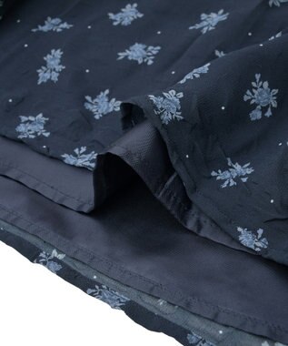 earth music&ecology 花柄シアーポップコーンキャミワンピース Navy