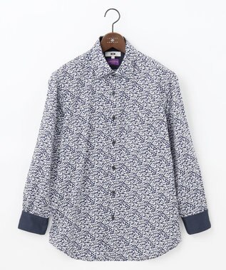 JOSEPH ABBOUD 【リバティー柄】プリントシャツ ダルブルー系5