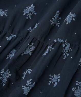 earth music&ecology 花柄シアーポップコーンキャミワンピース Navy