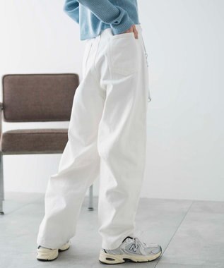 WEGO カーブデニムパンツ ホワイト