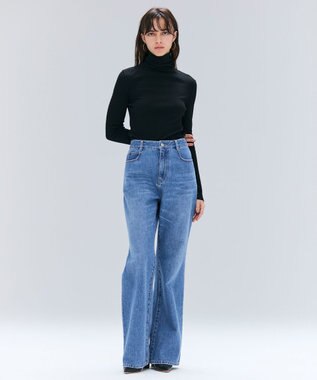 BEIGE， 【洗える・GISELe 10月号掲載】FORD / ウール配色メローハイネックカットソー Black