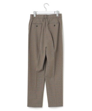 23区 S 【洗える】ドライ2WAYストレッチ チェック テーパードパンツ ダークブラウン系