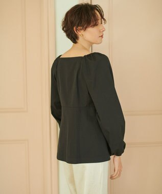 #Newans 【ANSWER for ほど甘トレンド】スクエアネックペプラムブラウス ブラック系